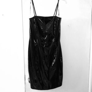 Black vinyl dress